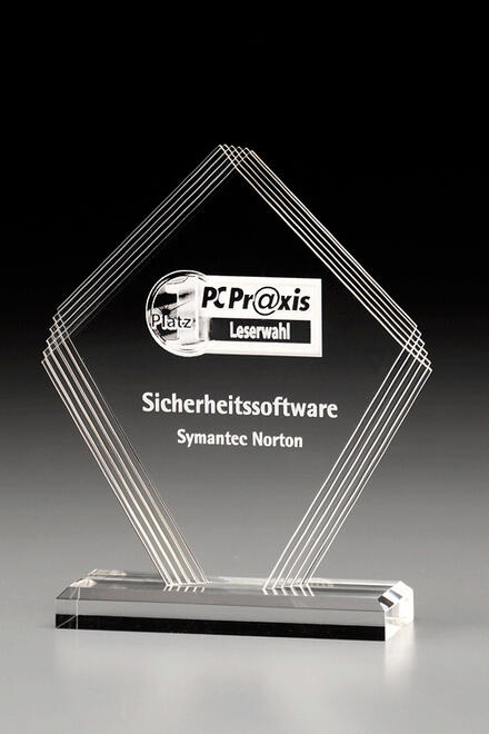 Diamond Shape Award 7472, Acrylic clear Award including engraving, available in 3 sizes