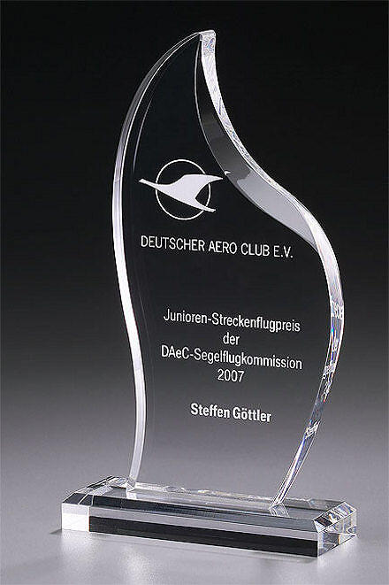Burning Flame Award 7478, Acrylic clear Award including engraving, available in 3 sizes
