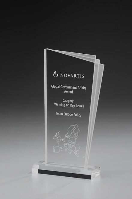 Scroll Award 74005, Acrylic clear Award, 285mm gravure incluse