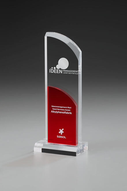 Clear Fire Wing Award 74010, Acrylic fire , including engraving and digital printing, available in 3 sizes.