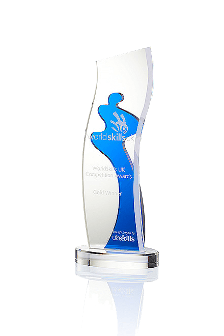 Jump Award 7327, Acrylic clear ocean, 275mm including engraving