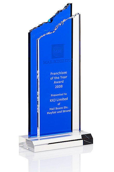 Cracked Peak Award 7322, Acrylic clear ocean, engraving included, available in 3 sizes