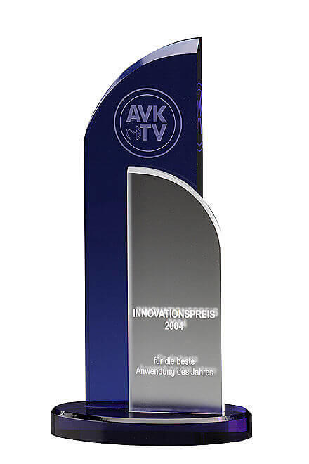 Indigo Wing Award 7309, Acrylic indigo Ice, engraving included, available in 3 sizes