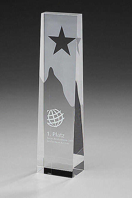 Star Obelisk Award 7907, Crystal Ice, 255mm gravure incluse