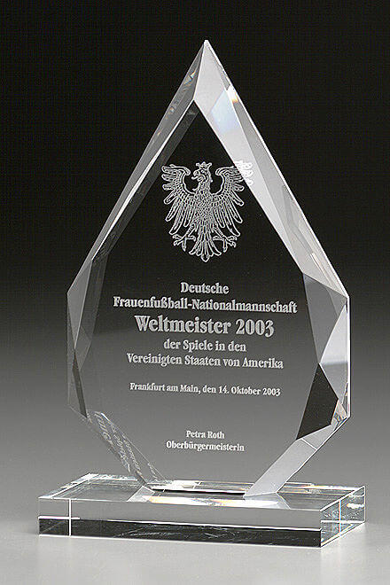Angle Flame Award 7993, Crystal Awards, engraving included, available in 3 sizes