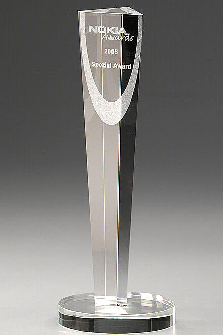 Crystal Column Award 7979, Crystal Awards, 300x70mm including engraving