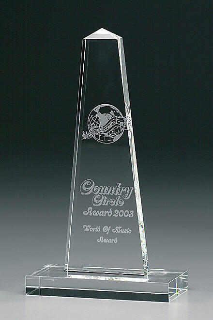 Obelisk Award 7990, Crystal Awards, 200mm gravure incluse