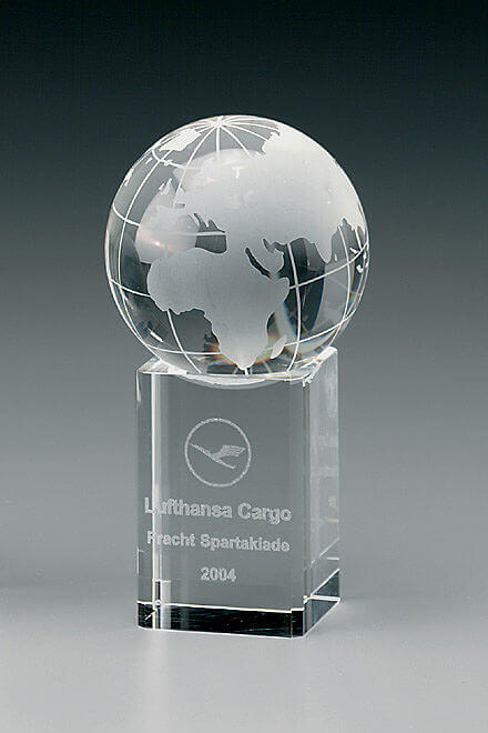 Globe Award 7975, Crystal Awards, gravure incluse, disponible en 3 tailles