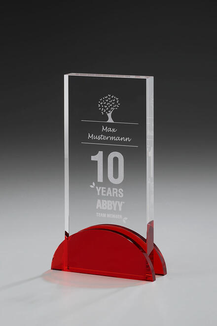 Fire Hemisphere Award 79531, Crystal Red, 110x230mm inklusive Gravur