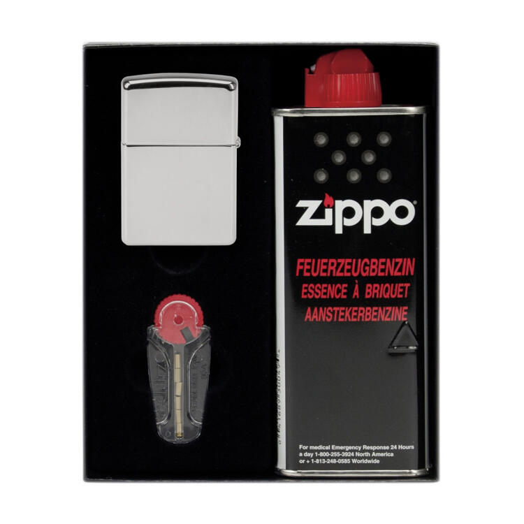 Contento Boîte cadeau Zippo incluant 125ml d'essence à
