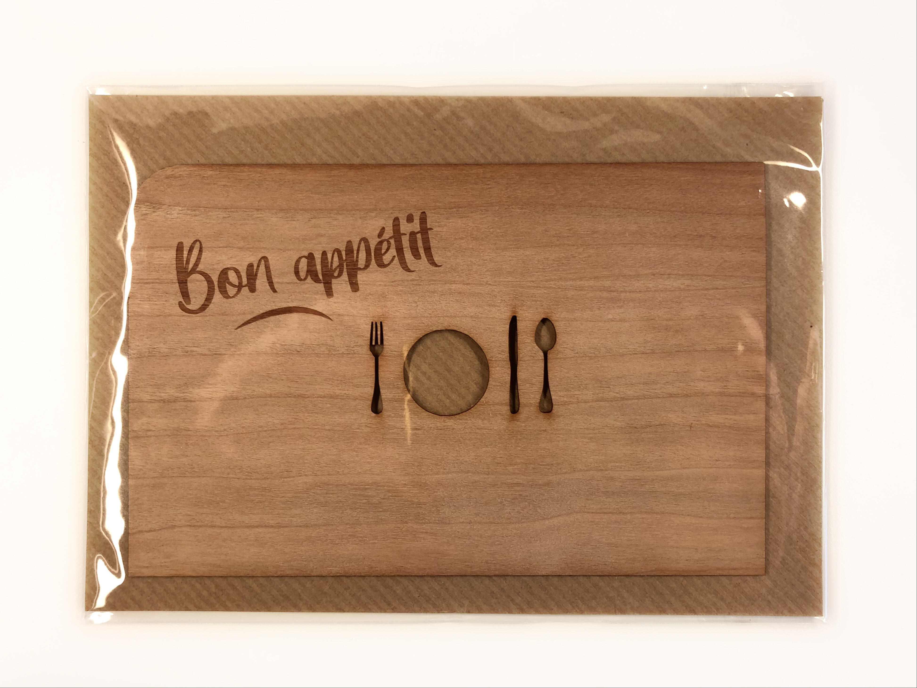 Holzpost Carte de voeux Merci avec enveloppe, bois