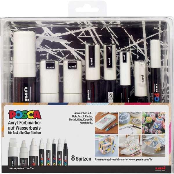 POSCA PC-1MR/PC-3M/PCF-350 set de marqueurs peinture (3 pièces) - blanc  Posca