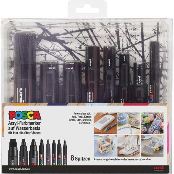 POSCA PC-1MC/5M/8K set de marqueurs peinture (3 pièces) - noir Posca