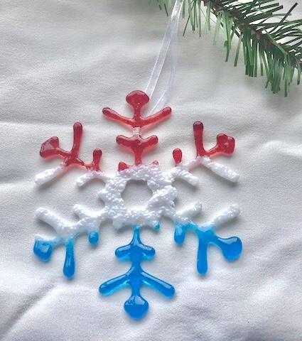 Flocon de neige "Letzebuerg" en verre "MADE IN LUXEMBOURG" - Design 1