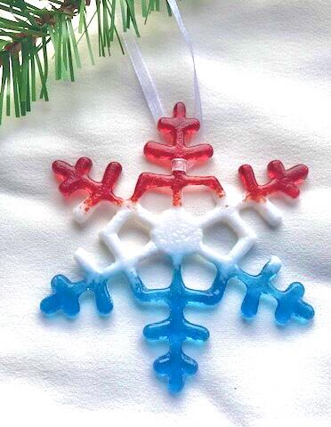 Snowflake "Letzebuerg" from glass "MADE IN LUXEMBOURG- Design 3
