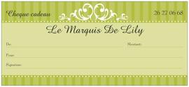 Gift certificates LE MARQUIS DE LILY