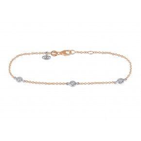 # Rose gold and white gold bracelet with 0.09ct diamonds