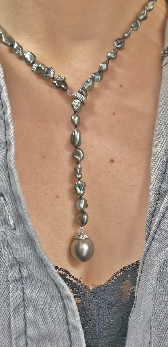 Collier Perle de Tahiti sur fil nylon