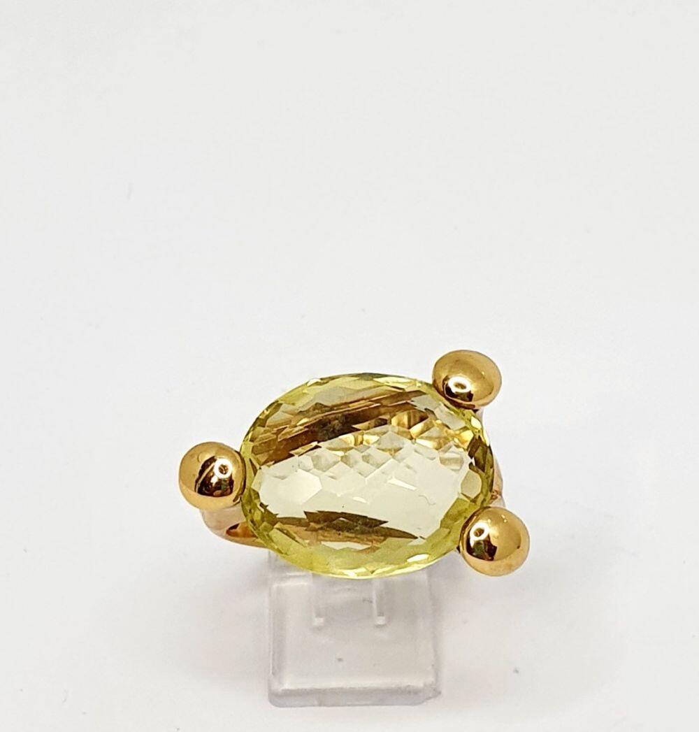 # Yellow gold quartz ring lemon