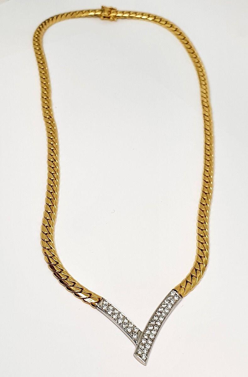 # Collier or jaune et or blanc avec 0.84ct  diamants naturels