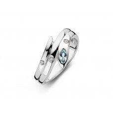 # White gold ring with topaz and 0.08ct natural diamonds ( price way 474€ + 5.8gr of your gold )