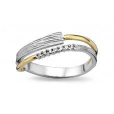 # White and yellow gold ring with 0.06ct natural diamonds: Price 435€ + 4.3gr of your gold.