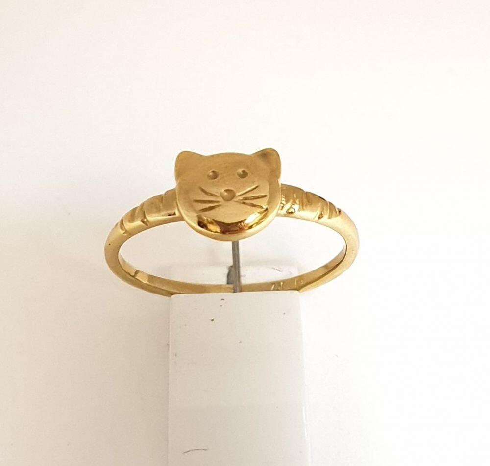 # Ring Kind Katze Gelbgold