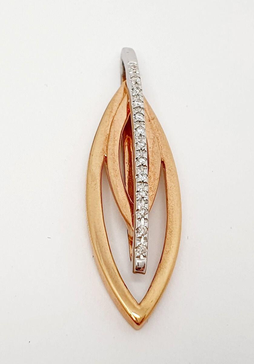 # Rose gold and white gold pendant with 0.10ct natural diamonds