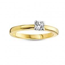 Solitärring mit 4 Krappen aus Gelbgold mit 0,25 ct Diamant G Si