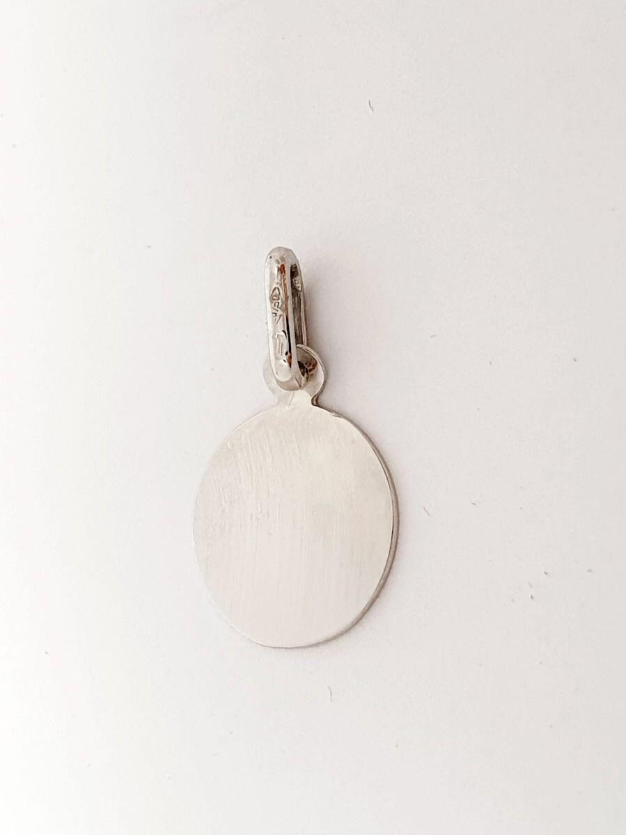 # Pendentif médaille ronde or blanc