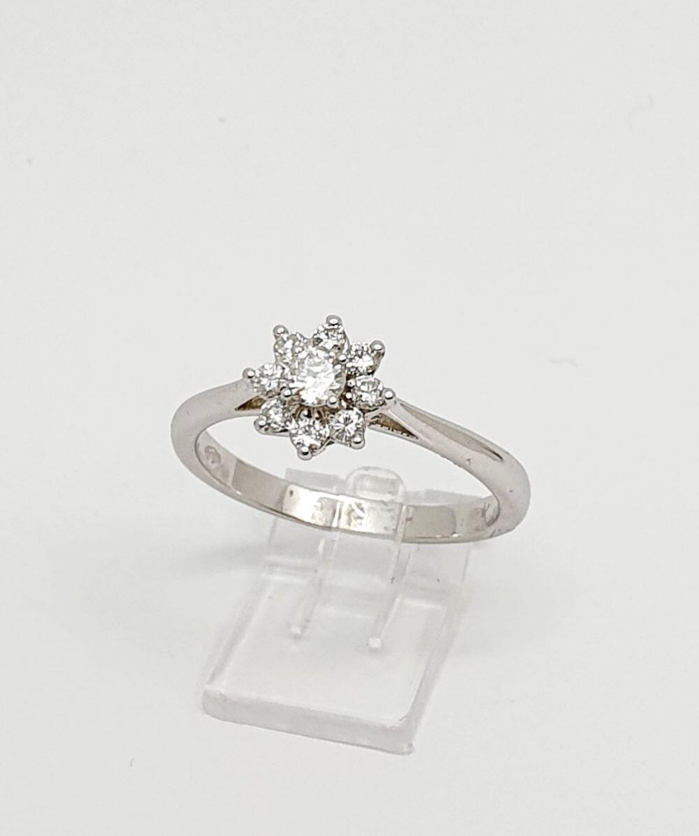 # Bague solitaire entourage Halo avec 0.40ct diamants naturel