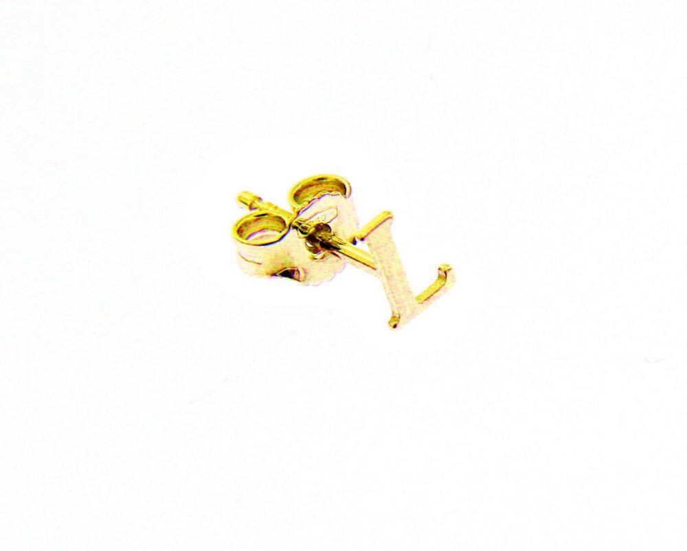 # 1 single earring letter L 18K yellow gold