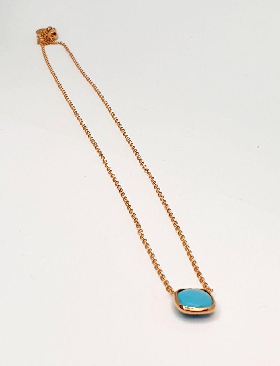 # Rose gold chain with turquoise lozenge