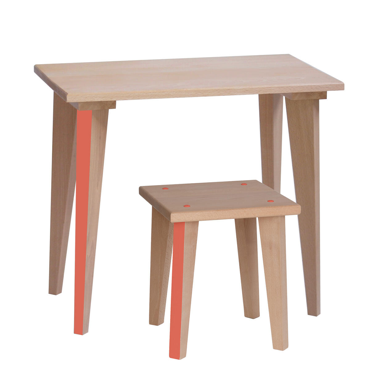Table enfant en hêtre Maternelle - Aurore Rouge | 3-6 ans