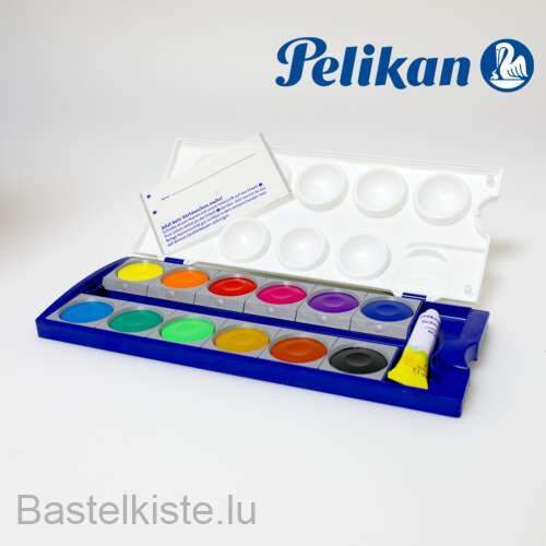 Pelikan Deckfarbkasten Space, 12 Farben + 1 Tube Deckweiß, Blau