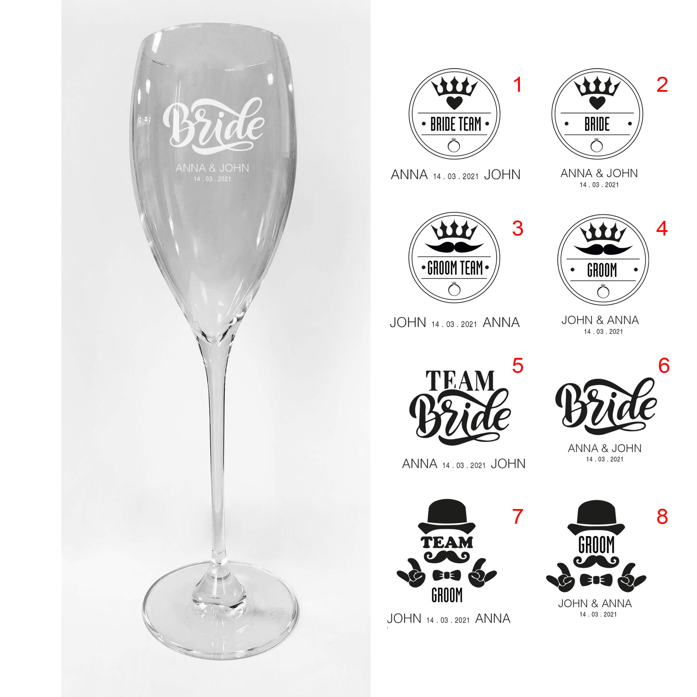 Fun store champagne glasses