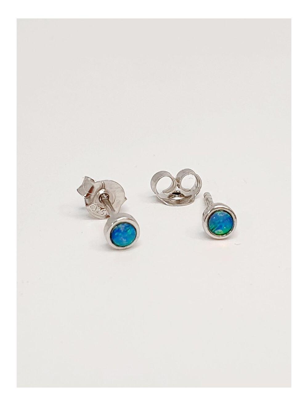 # Silver earrings with opal