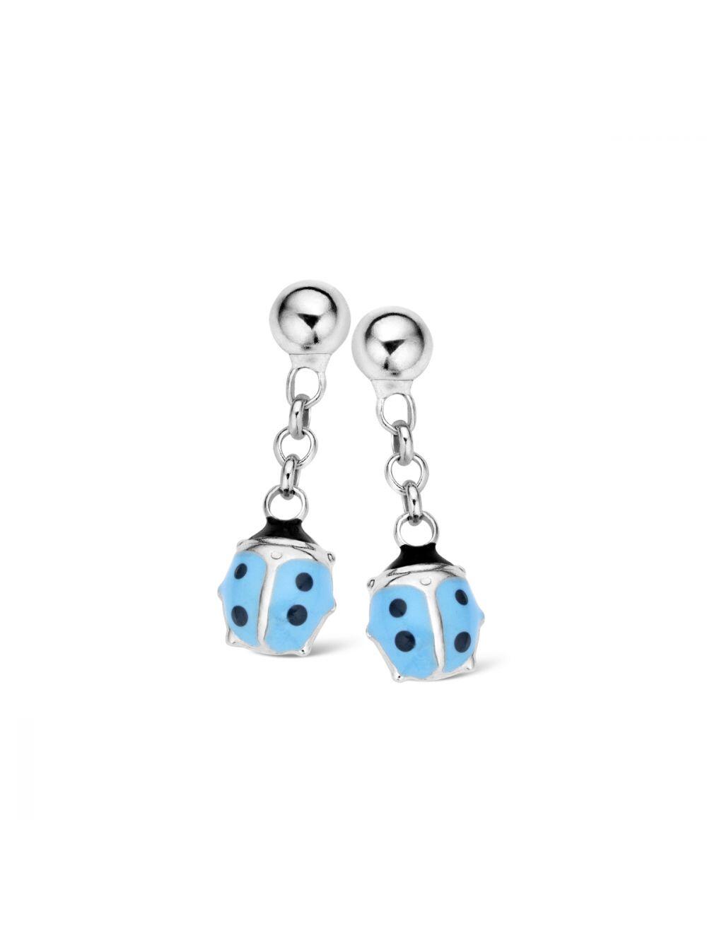 Blue ladybug earrings pendant