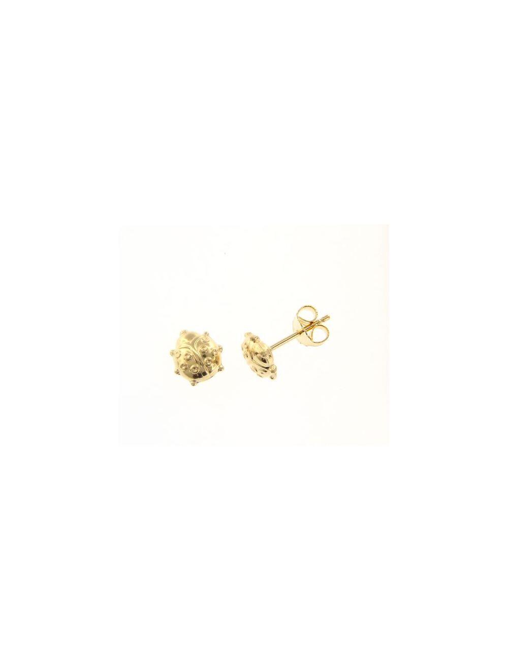 # Yellow gold ladybug earrings