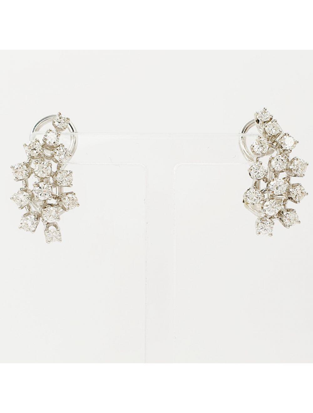 # Boucles d'oreilles clips or blanc avec 0.75ct diamants naturels