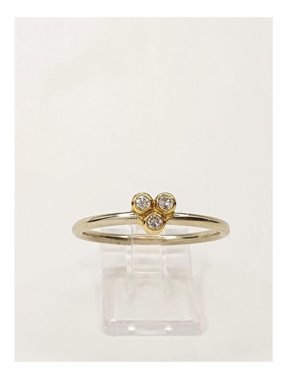 # White and yellow gold ring with 0.06ct natural diamonds