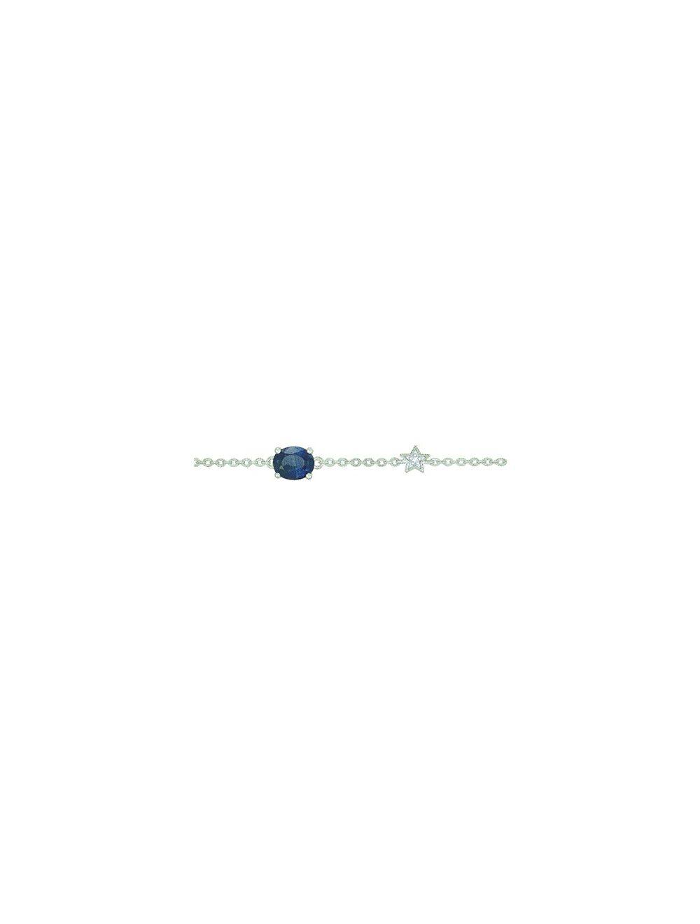 # 18cm white gold bracelet with 0.50ct blue sapphire and 0.005ct natural diamonds