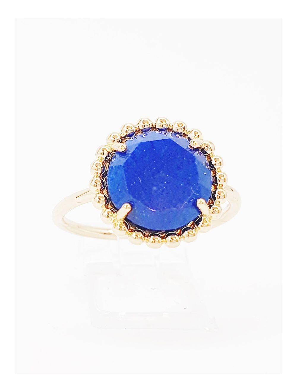 # Bague or rose avec lapis lazuli