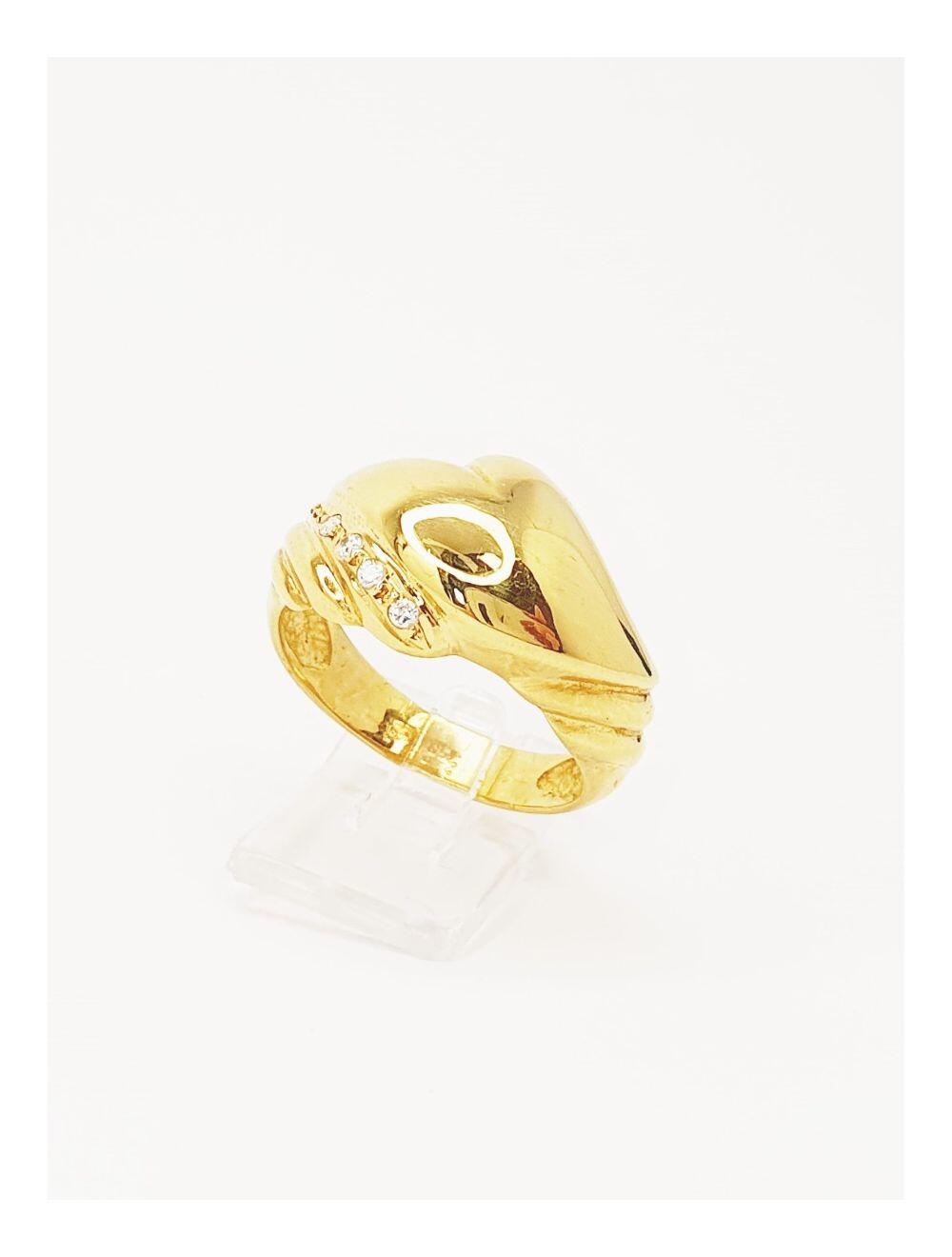 # Bague or jaune avec zircon