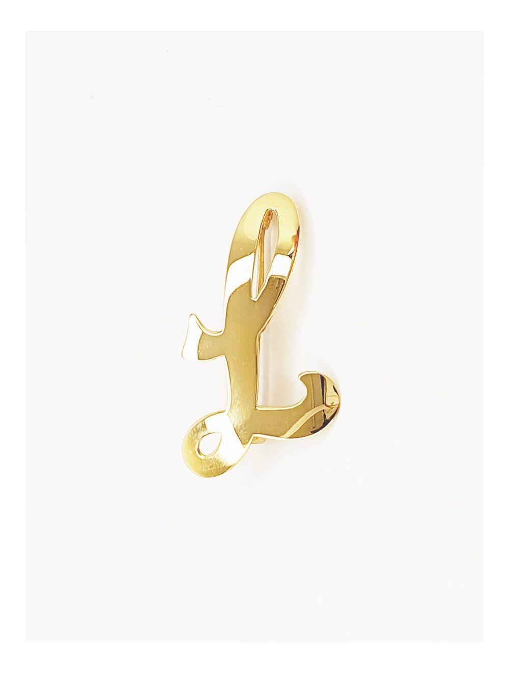 # Brooch ' L ' yellow gold