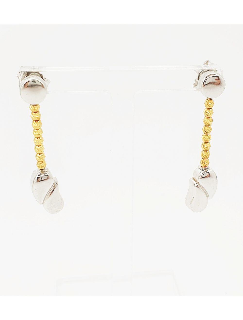 # White and yellow gold pendant earrings