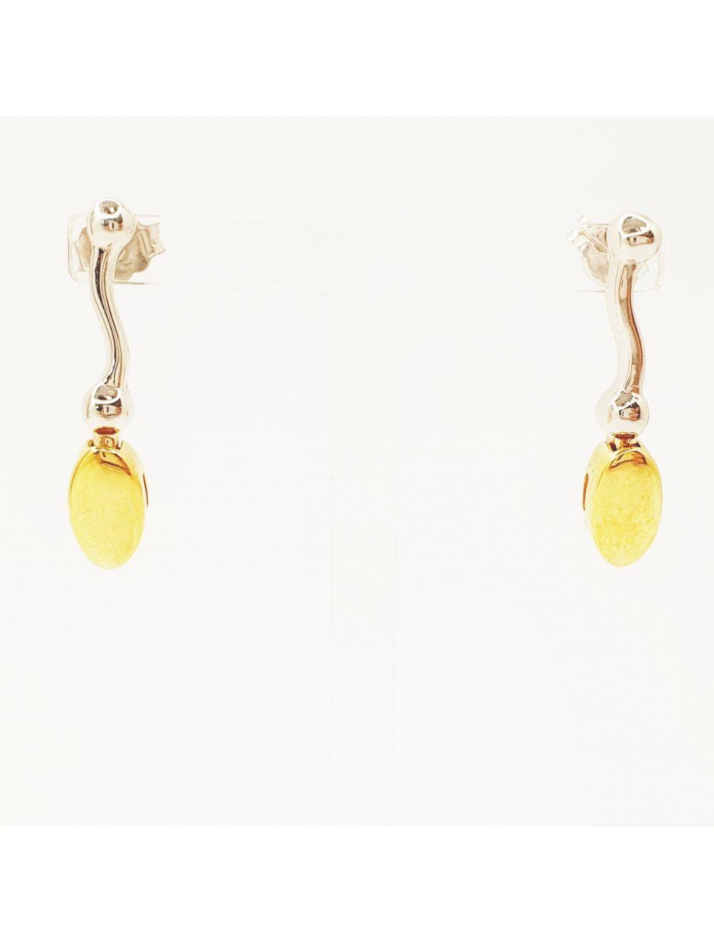 # White and yellow gold pendant earrings