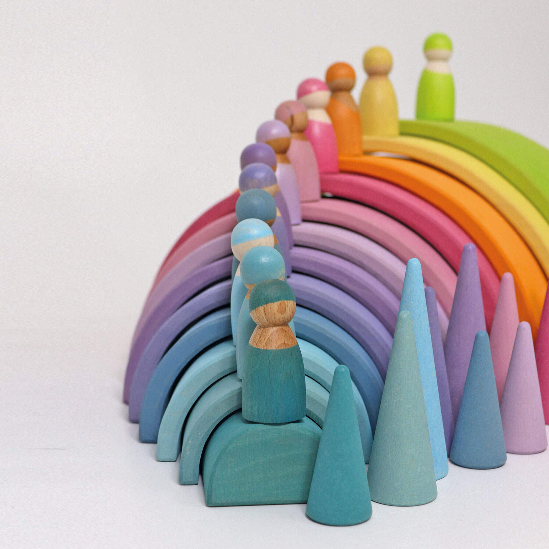 Pastel rainbow wooden toy discount