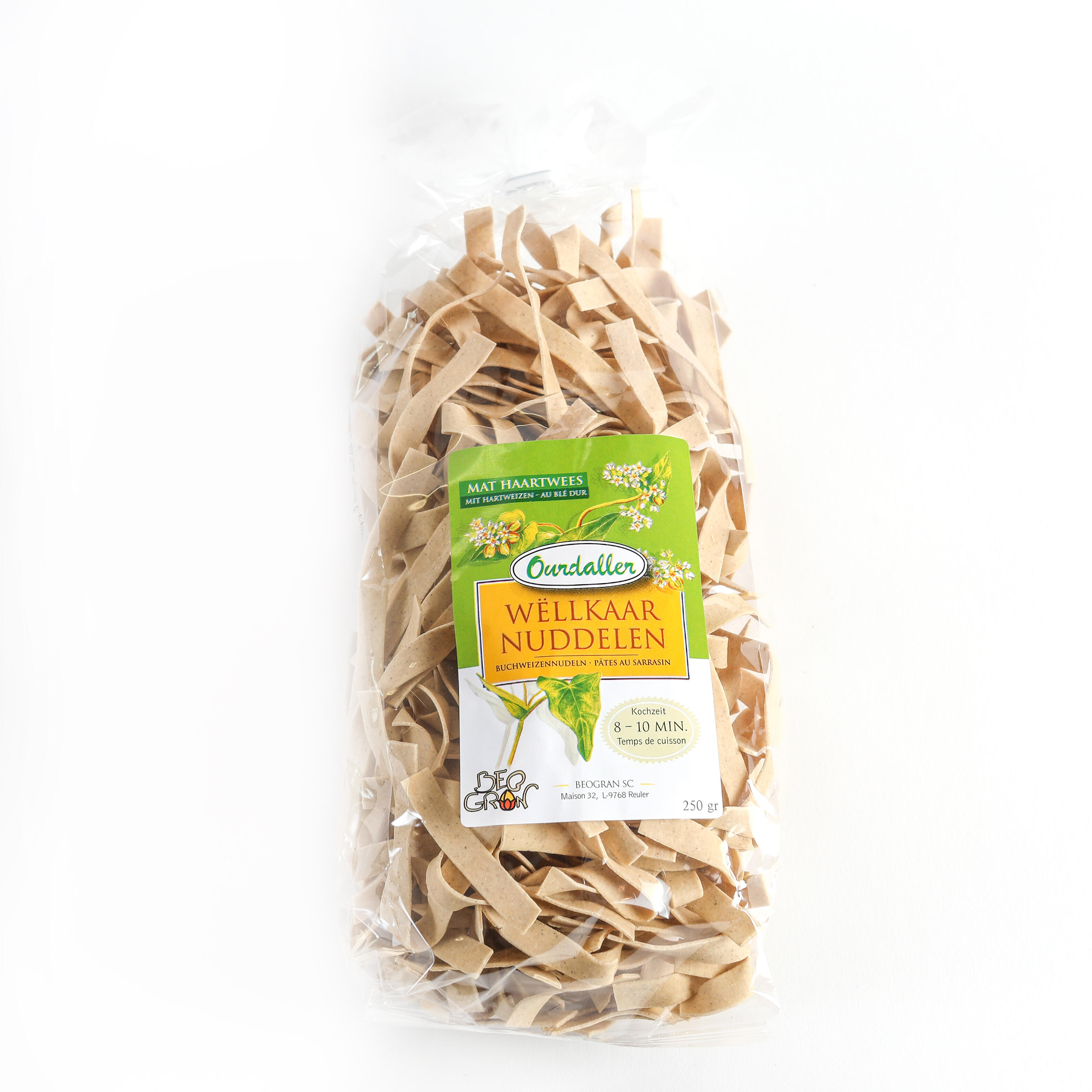 Buckwheat flour ribbon noodles 8mm