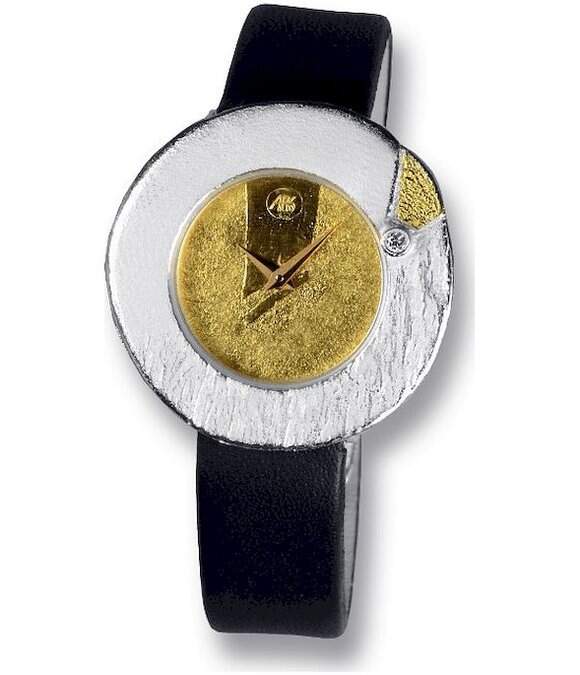 Silver watch sales with gold